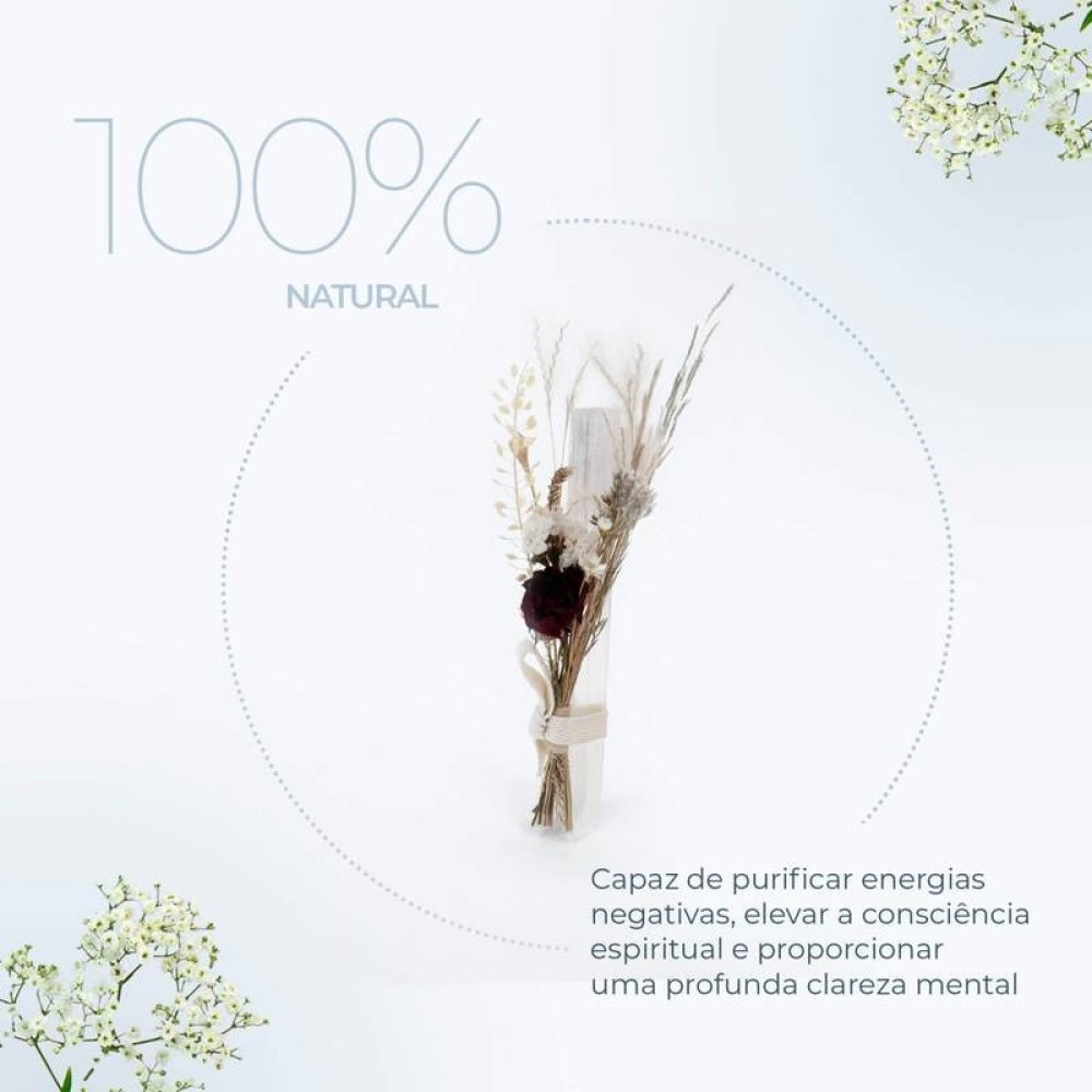 Cristal Energizante com Folhas Secas